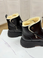 UGG Black Folded-Cuff Leather Boots - product view 4