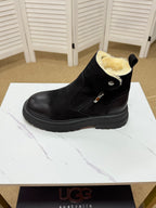 UGG Black Exposed-Shearling Ankle Boots - product view 2