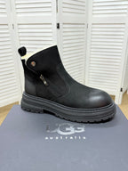 UGG Black Exposed-Shearling Ankle Boots - product view 4