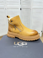 UGG Chestnut Shearling-Collar Leather Boots - product view 5