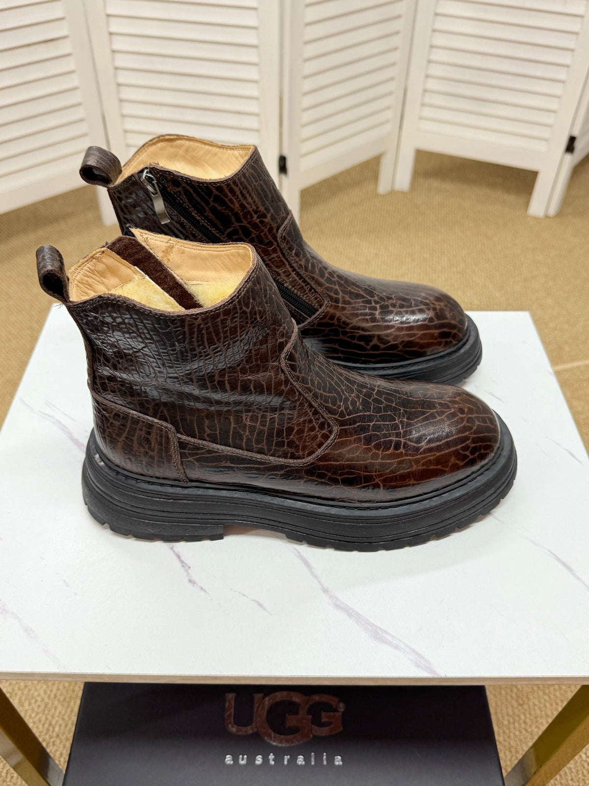 UGG Dark Brown Leather Chelsea Boots - product view 6