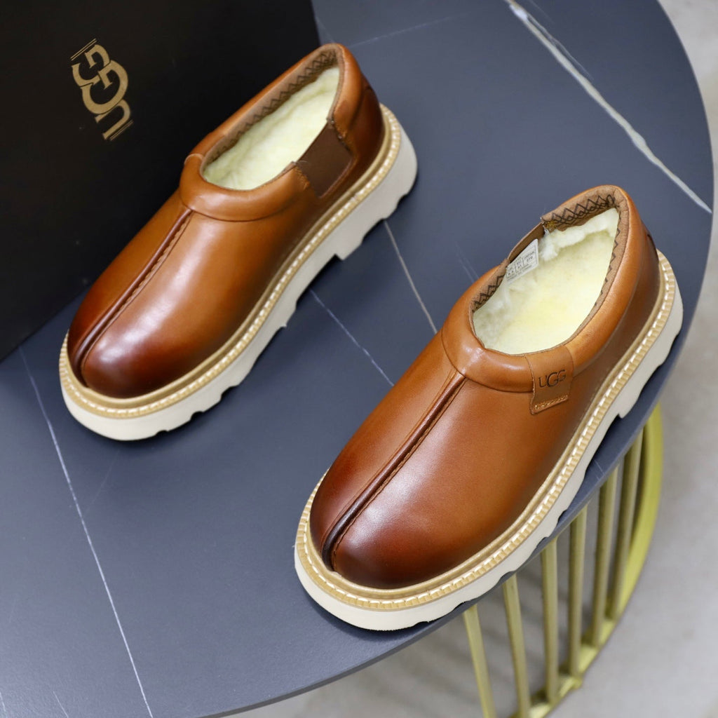 UGG Cognac Leather Slip-On Casual Shoes - product view 3