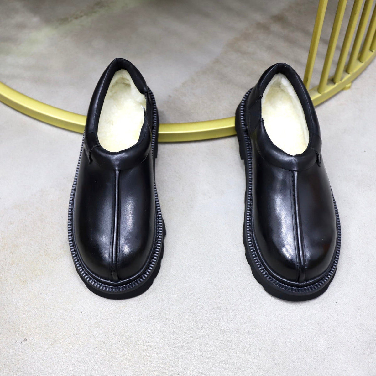 UGG Black Leather Slip-On Casual Shoes - product view 4