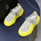 UGG Gray Neon-Yellow Strap Platform Shoes - product view 3