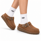 UGG Tazz Shearling Platform Slip-Ons - side-angle hero image