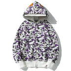 BAPE Purple Camo Shark Zipper Double Hoodie - image 1
