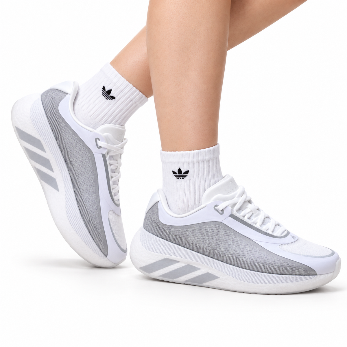 Adidas Performance Silver White Running Shoes