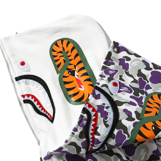 BAPE Purple Camo Shark Zipper Double Hoodie - image 4