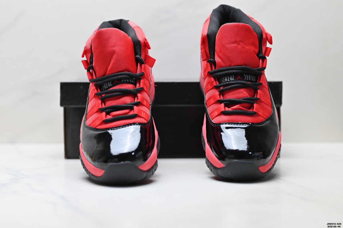 Air Jordan 11 Retro Red and Black Unisex Sneakers Style 01 detail view 5