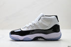 Air Jordan 11 Retro White Black and Icy Blue Unisex Sneakers Style 02 detail view 2