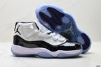 Air Jordan 11 Retro White Black and Icy Blue Unisex Sneakers Style 02 detail view 4