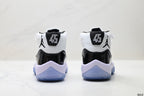 Air Jordan 11 Retro White Black and Icy Blue Unisex Sneakers Style 02 detail view 5