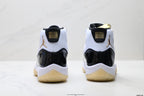 Air Jordan 11 Retro White Black Sail and Gold Unisex Sneakers Style 03 detail view 5
