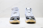 Air Jordan 11 Retro White Black Sail and Gold Unisex Sneakers Style 03 detail view 6