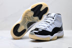 Air Jordan 11 Retro White Black Sail and Gold Unisex Sneakers Style 03 detail view 7
