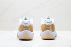 Air Jordan 11 Retro White and Metallic Gold Unisex Sneakers Style 05 detail view 5