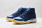 Air Jordan 11 Retro Midnight Navy and Yellow Unisex Sneakers Style 06 detail view 3