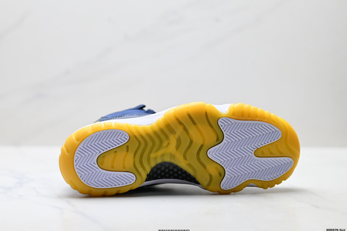 Air Jordan 11 Retro Midnight Navy and Yellow Unisex Sneakers Style 06 detail view 8