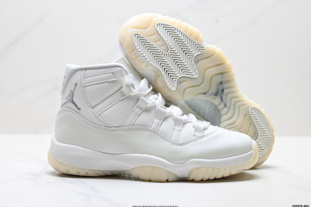 Air Jordan 11 Retro Triple White Unisex Sneakers Style 07 detail view 4