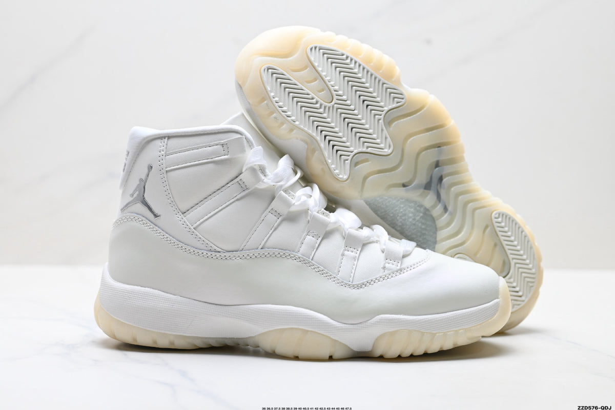 Air Jordan 11 Retro Triple White Unisex Sneakers Style 07 detail view 4
