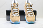 Air Jordan 11 Retro Tan and University Blue Unisex Sneakers Style 08 detail view 6