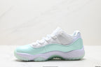 Air Jordan 11 Retro White and Mint Unisex Sneakers Style 09 detail view 2