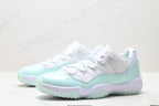 Air Jordan 11 Retro White and Mint Unisex Sneakers Style 09 detail view 3