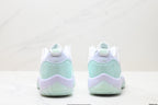 Air Jordan 11 Retro White and Mint Unisex Sneakers Style 09 detail view 5