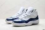 Air Jordan 11 Retro White and Midnight Navy Unisex Sneakers Style 11 detail view 3