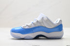 Air Jordan 11 Retro White and University Blue Unisex Sneakers Style 12 detail view 2