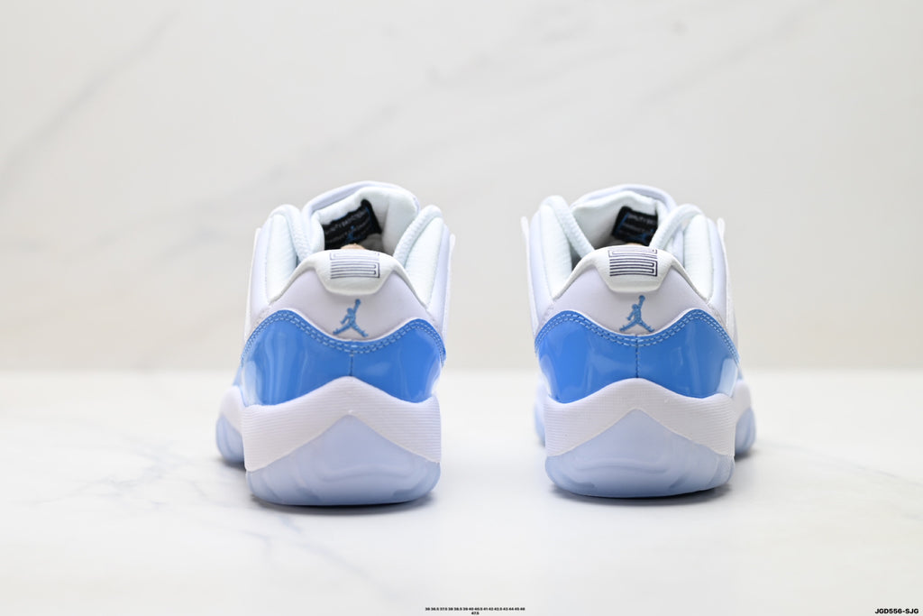 Air Jordan 11 Retro White and University Blue Unisex Sneakers Style 12 detail view 5