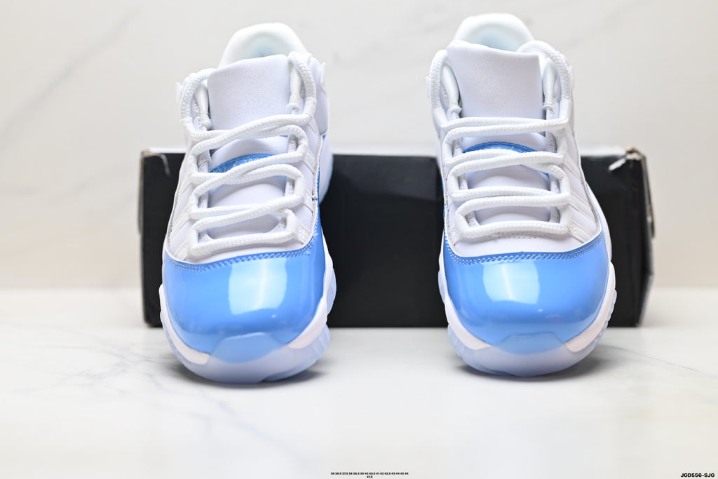 Air Jordan 11 Retro White and University Blue Unisex Sneakers Style 12 detail view 6