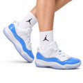 Air Jordan 11 Retro White and University Blue Unisex Sneakers Style 12 on-foot main image