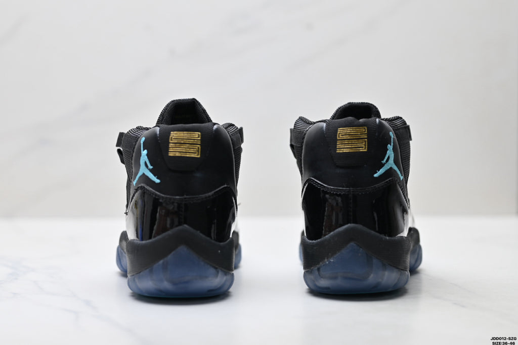 Air Jordan 11 Retro Black and Aqua Unisex Sneakers Style 13 detail view 5