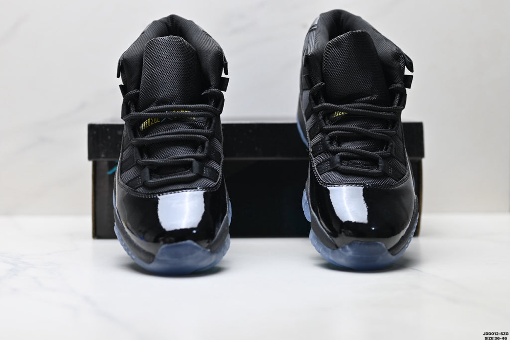 Air Jordan 11 Retro Black and Aqua Unisex Sneakers Style 13 detail view 6