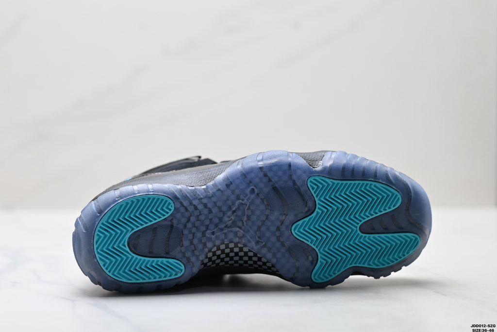 Air Jordan 11 Retro Black and Aqua Unisex Sneakers Style 13 detail view 8