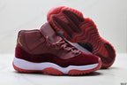 Air Jordan 11 Retro Burgundy and Gold Unisex Sneakers Style 14 detail view 4