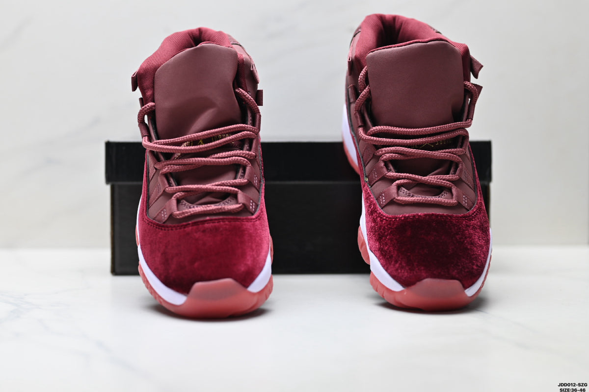 Air Jordan 11 Retro Burgundy and Gold Unisex Sneakers Style 14 detail view 6