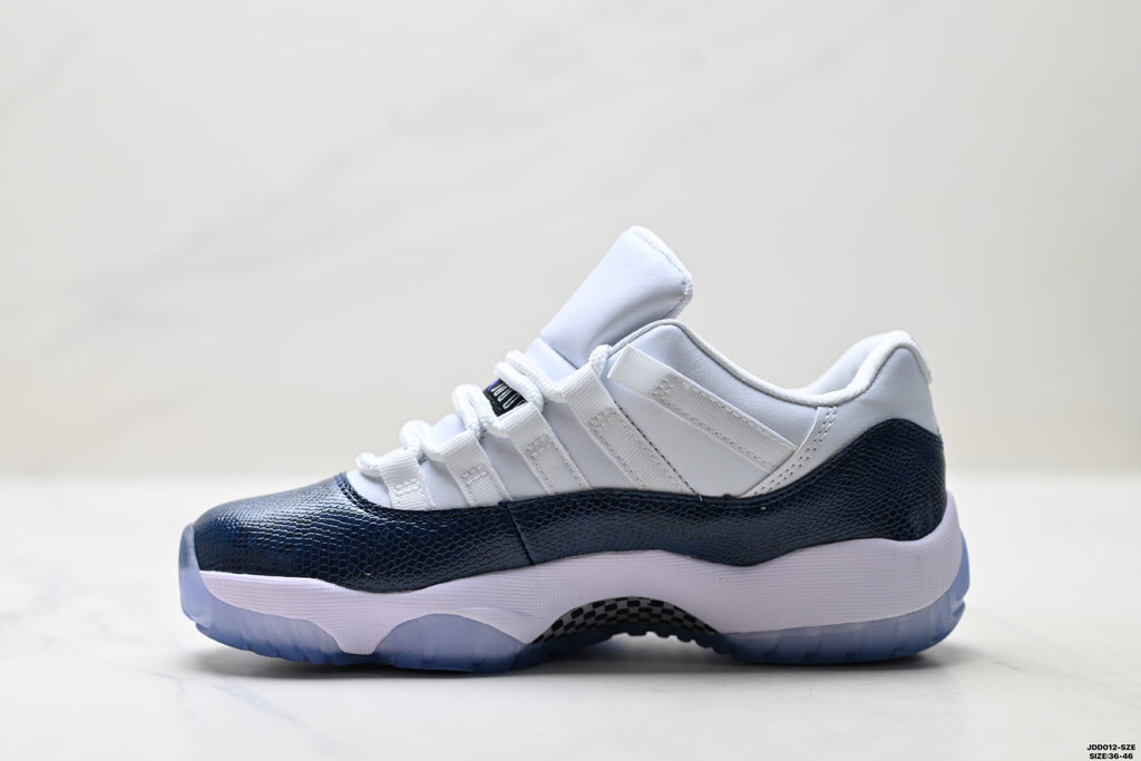 Air Jordan 11 Retro White Navy and Icy Blue Unisex Sneakers Style 15 detail view 2
