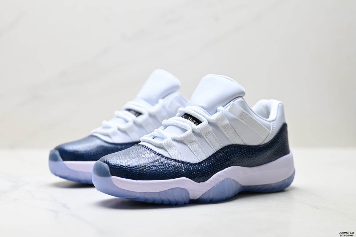 Air Jordan 11 Retro White Navy and Icy Blue Unisex Sneakers Style 15 detail view 3