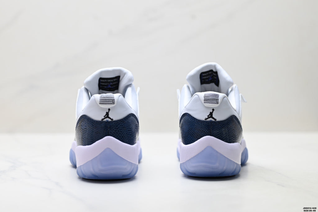 Air Jordan 11 Retro White Navy and Icy Blue Unisex Sneakers Style 15 detail view 5