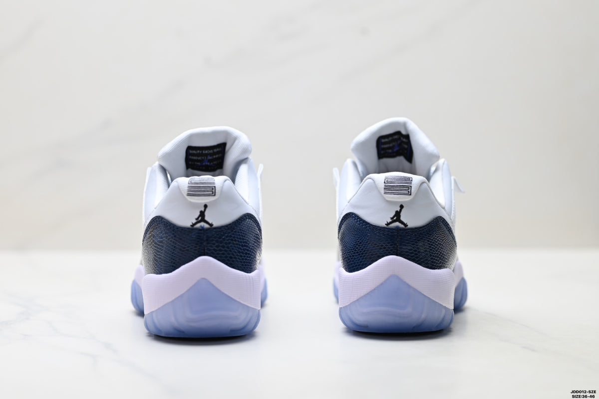 Air Jordan 11 Retro White Navy and Icy Blue Unisex Sneakers Style 15 detail view 5