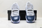Air Jordan 11 Retro White Navy and Icy Blue Unisex Sneakers Style 15 detail view 6