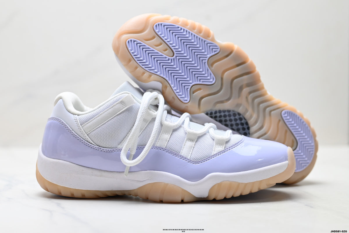 Air Jordan 11 Retro White Lavender and Gum Unisex Sneakers Style 17 detail view 4