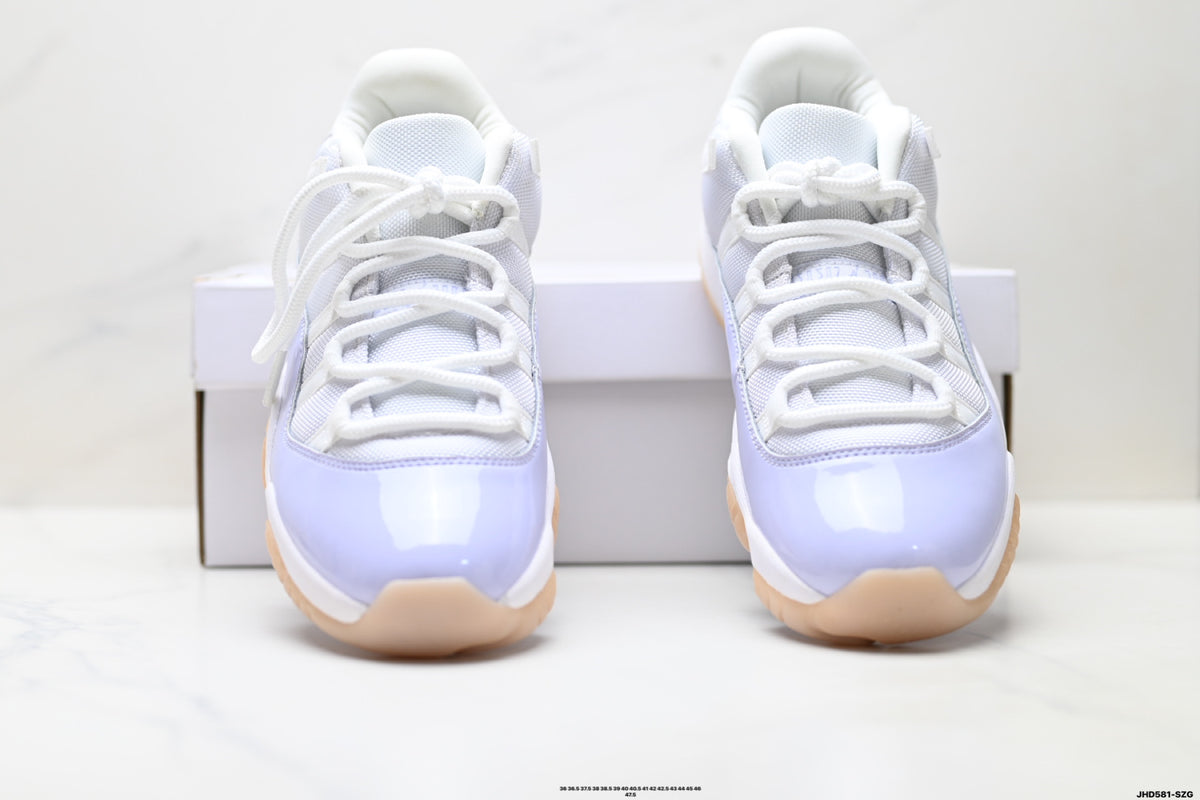 Air Jordan 11 Retro White Lavender and Gum Unisex Sneakers Style 17 detail view 6
