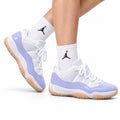 Air Jordan 11 Retro White Lavender and Gum Unisex Sneakers Style 17 on-foot main image
