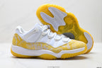 Air Jordan 11 Retro White and Yellow Snakeskin Unisex Sneakers Style 18 detail view 4