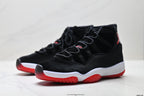 Air Jordan 11 Retro Black and Red Unisex Sneakers Style 20 detail view 3