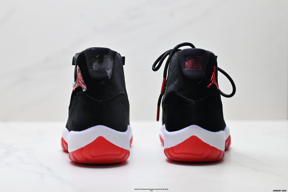 Air Jordan 11 Retro Black and Red Unisex Sneakers Style 20 detail view 5