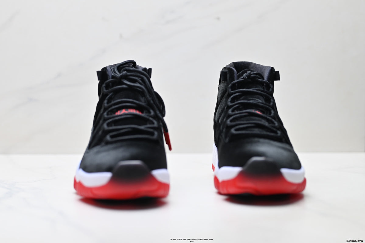 Air Jordan 11 Retro Black and Red Unisex Sneakers Style 20 detail view 6